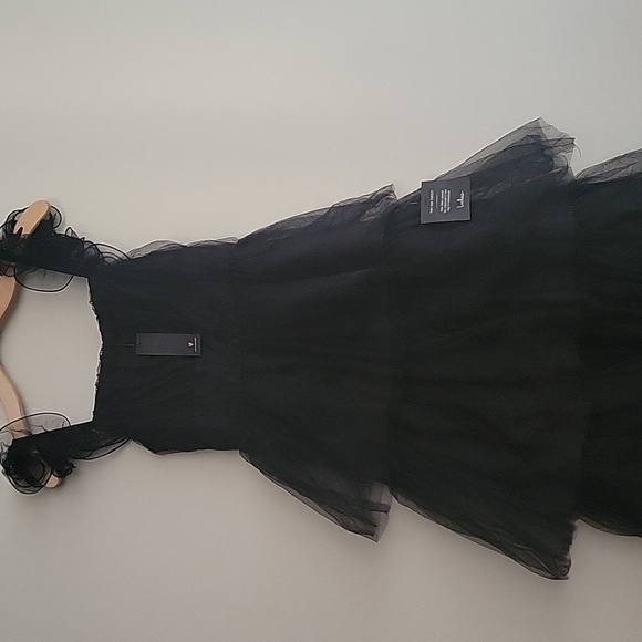 NWT Lulus Tulle For Love Black Mesh Tulle Tiered Ruffled Maxi Dress - Picture 5 of 12